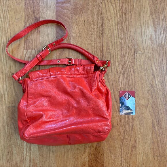 MARC BY MARC JACOBS Orange Leather Satchel Shiny Classic Q Lil Ukita - Picture 4 of 8